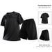 Men's Clothing Summer Ice Silk Suit Plus Size Crew Neck T-Shirt Quick Drying Short Sleeve Shorts Two Piece Set_viptrois.com