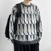 Pure Cross-Border 2025 Juheng Autumn Winter Round Neck Loose Color-Block Thickened Warm High-End Sweater Knitwear Men's_viptrois.com