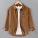 Autumn Pure Cotton Retro Corduroy Long Sleeved Shirt, Men's Trendy Versatile Casual Shirt, Men's Jacket_viptrois.com