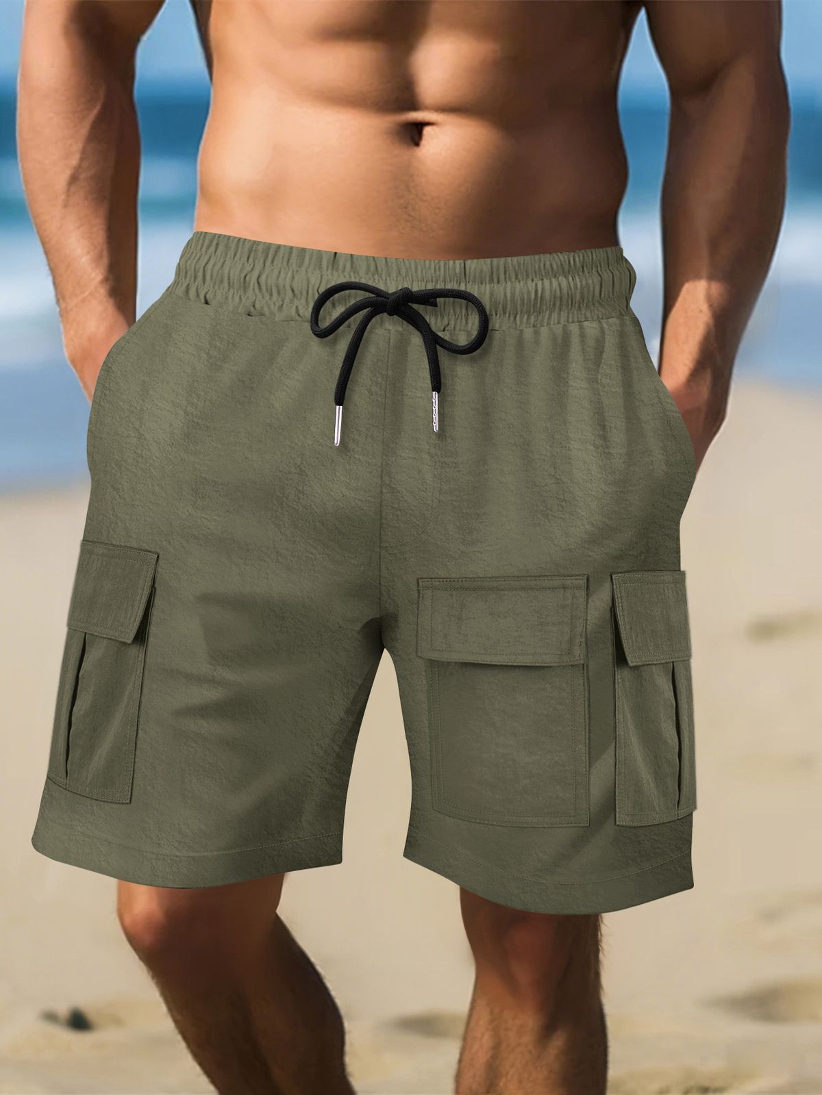 Men's Clothing New Size Men's Short Sports Overalls With Multiple Pockets Shorts Fitness Pants Sports Casual Shorts_viptrois.com