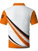 Polo Uomo Taglio Dritto Stampa Tema Brasiliano Arancione-bianco, Colletto Risvolto Manica Corta Leggero Casual Golf Varie Taglie_viptrois.com