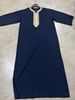 Men's moslem new navy blue embroidered long shirt in stock black muslim robe 1134997 embroidered same style_viptrois.com