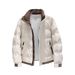 White Duck Down Jacket Men's Winter 2025 New Color Blocked Stand Up Collar Warm And Thick Fashionable Jacket_viptrois.com