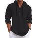 Men's Casual Pearl Cotton Twill Half-Zip Hooded Sweatshirt | Lightweight Breathable Pullover | Streetwear Fashion Cardigan_viptrois.com