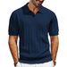 Men's Clothing New Mesh Hole Hollow Lapel Polo Sweater Knitted Breathable V Neck In Small Batches_viptrois.com
