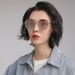 Fashionable Internet Celebrity Same Style Polarized Sunglasses For Women 6114 Korean Round Frame Sunglasses_viptrois.com
