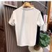 Men's Clothing Summer Three-dimensional Letter Men 2025 New Round Neck Slim Fit Minimalist Half Base Shirt For Youth Versatile Short_viptrois.com