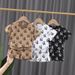 Mother & Kids Children's boy and girl baby suits 2024 Korean version boys' stylish printed suits two-piece suits for small and medium children_viptrois.com