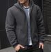Men's Clothing Spring And Autumn Men's Zip-Up Hoodie – Streetwear Pullover With Doberman Print & Side Pockets (S-XXL, Black/Charcoal Grey)_viptrois.com