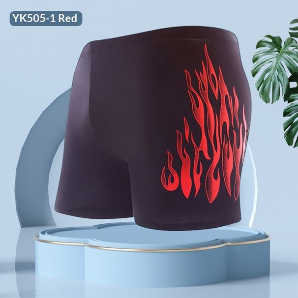 Pulse Men's Trunks For Hot Springs, Loose Conservative Boxer Swimwear, Plus Size Fashion Flame Adult Swimming Trunks,_viptrois.com