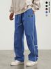 Men’s Casual Pants – Retro Loose Fit With Cosmic Embroidery, Drawstring Waist (S-XXL, 5 Colors) – Lightweight & Breathable For Summer_viptrois.com