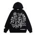 Streetwear Graphic Hoodie For Men - Oversized Pullover With Artistic Line Print, Unisex High-Fashion Hooded Sweatshirt_viptrois.com