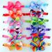European And American Children's Hair Accessories Gradient Color Bow Headband Ribbed Ribbon Button Knot Baby Headband Headdress_viptrois.com