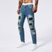 Men's Clothing Men's Ripped Jeans, Patch Men's Hip Hop Street Trend Youth Denim Trousers Tik Tok Cross Border Jeans_viptrois.com