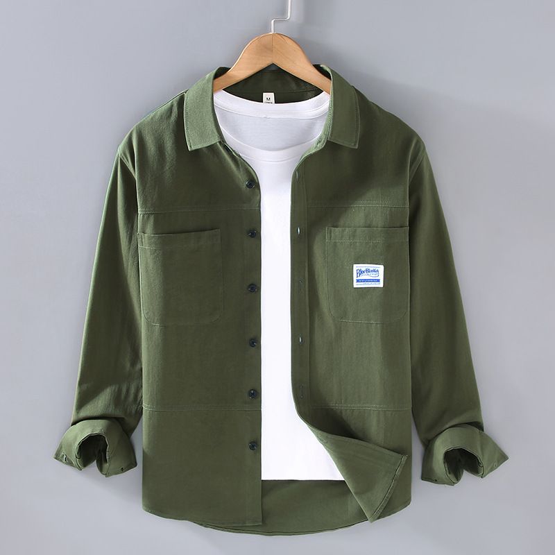 Workwear Shirt Style Jacket Men's Spring And Autumn Casual Shirt Fashionable And Cool Youth Shirt Men_viptrois.com