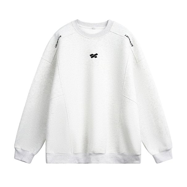Monochrome Man- Split Deconstructed Design 400G Heavyweight Crewneck Sweatshirt Men's Autumn New High Street American Style Oversized_viptrois.com