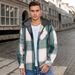 Men's Flannel Woolen Jacket Zipper Hoodie Winter Warm Hooded Coat_viptrois.com
