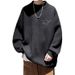 Autumn and winter soft glutinous earth lamb wool sweater for men, loose and simple, with warm knit sweater inside, trendy_viptrois.com