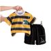 Boys' Short Sleeved 2025 New Baby Striped Shirt Children's Summer Two Piece Set_viptrois.com