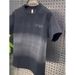 Vintage Washed Gradient Short Sleeve T-Shirt For Men & Women, Casual Loose Fit Round Neck Tee, Summer Fashion Streetwear Top_viptrois.com