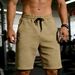 Men's Clothing Men's Quick Drying Sports Shorts Fitness Running Casual Loose Fit Solid Color Beach Pants Five Point Drawstring Summer Style_viptrois.com
