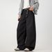 Men's Clothing Retro Pleated Structure Machete Overalls Men's Autumn New Silhouette Trendy Casual Pants Loose Straight Long Pants_viptrois.com