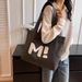 Canvas Bag For Women, Large Capacity, Sturdy Supermarket Shopping Bag, Simple And Versatile, One Shoulder Tote Bag_viptrois.com