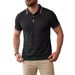 Men's Casual Short Sleeve Polo Shirt - Breathable Cotton Blend, Relaxed Fit, Solid Colors For Summer_viptrois.com