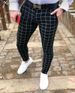 Fashionable And Trendy Spring/summer Casual For Men's Small Foot Checkered Pants_viptrois.com
