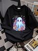 Cute Ghost Flower Halloween Costume Girl Women Spooky Season T-Shirt Versatile T-Shirt For Women Casual Soft Unisex Stylish Breathable Graphic Fashion Designer Clothes Women Summer Casual Streetwear Female Slightly Comfortable Women Top Graphic Tees_viptrois.com