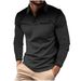 Men's Clothing Autumn Fast Sale Men's Long Sleeved Polo Shirt Printed Polka Dot Lapel Sports Top_viptrois.com