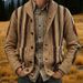 Pure European And American Foreign Trade New Men's Clothing Autumn Winter Long Sleeve Jacquard Turn-down Collar Outerwear_viptrois.com