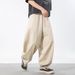 Men's Clothing Textured Silhouette Casual Pants Men's Spring And Summer New Loose Drape Slightly Tapered Bloomers Split Design Trendy Brand Trousers_viptrois.com