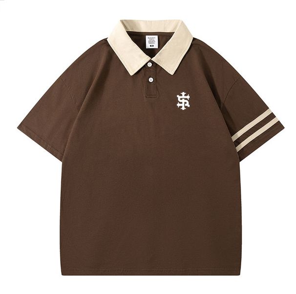 Men's Clothing Spring And Summer New Fashion Casual Cotton Polo Short Sleeved Men And Women's Loose Top Lapel_viptrois.com