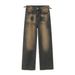 Men's clothing vintage made old rust-earth jeans_viptrois.com