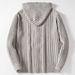 Men's Knit Hooded Cardigan Sweater - Ribbed Long Sleeve Open Front Casual Streetwear (Sy0137, Grey, M-3xl)_viptrois.com