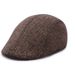 Middle-aged And Elderly Duckbill Beret Korean Version Winter Plaid Forward Cap Warm Pattern Men's Hat_viptrois.com