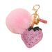 Bag Charm Hot Drilling Strawberry Heart Shaped Keychain Ladies Luggage Fur Ball Tassel Pendant Fashion Rhinestone Pendant Small Gift_viptrois.com