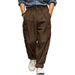 Men's Clothing Men's Corduroy Cargo Pants Loose Fit Retro Style Multi Pocket Straight Leg Casual Trousers For Formal & Casual_viptrois.com