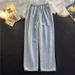 Men's Clothing New Style Drawstring Elastic Wide Leg Trousers Loose High Street Straight Trousers Ins Trendy Casual Trousers_viptrois.com