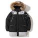 Korean Style Thickened White Goose Down Parka For Men, Long Length Hooded Coat With Fur Collar, Unisex Winter Jacket_viptrois.com