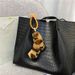 Bag Charm Leopard Print Twist Knot Girl Fashion Creative Bag Pendant Car Keychain Schoolbag Cute Plush Phone Case Accessories_viptrois.com