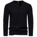 2024 Spring Men's New Henry Neck Long sleeved T-shirt Casual Solid Simple Bottom_viptrois.com