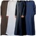 Men's Clothing Simple Long Hooded Shirt Muslim Robe_viptrois.com