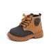 Autumn new children's fashion color matching short boots boys side zipper fashion Martin Boots Girls single boots_viptrois.com