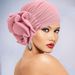 New Solid Color Breathable Turban Hat Sponge Large Plate Flower Bottoming Hat Fashionable Style Hair Tie Hat_viptrois.com