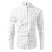 Men's Clothing New Stand Up Collar Shirt Long Sleeved Pure Cotton Men's Casual Linen Shirt Men's Trendy_viptrois.com