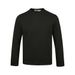 Men's Clothing Relaxed Fit Round Neck Long Sleeve Knit T-Shirt - Soft Textured Cotton Blend For Casual Comfort (Grey Heather, Black, White)_viptrois.com