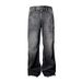 American Retro Jeans Men's Summer New Ins Trendy Brand Loose Straight Pants Fashionable Personality Design Flared Pants_viptrois.com