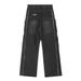 Functional multi-pocket cargo jeans for men, trendy punk washed holes, niche loose straight wide-leg trousers_viptrois.com